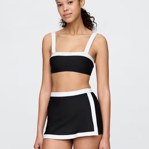 Colorblock Bandeau Bikini Top | Black with White Tipping | GAP | Size S | NWT - Picture 3 of 4